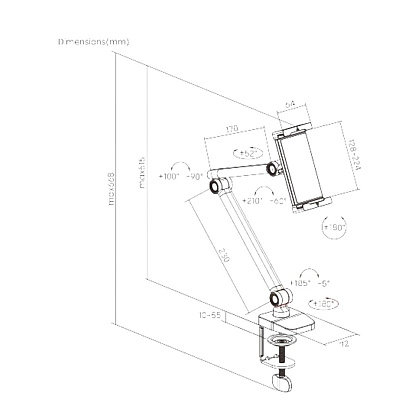 Крепление для планшета (смартфона) Tablet Clamp, белый матовый - 10