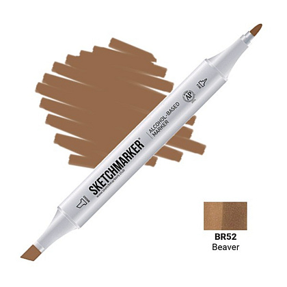 Маркер художественный "Sketchmarker", двухсторонний,  BR52 бобер