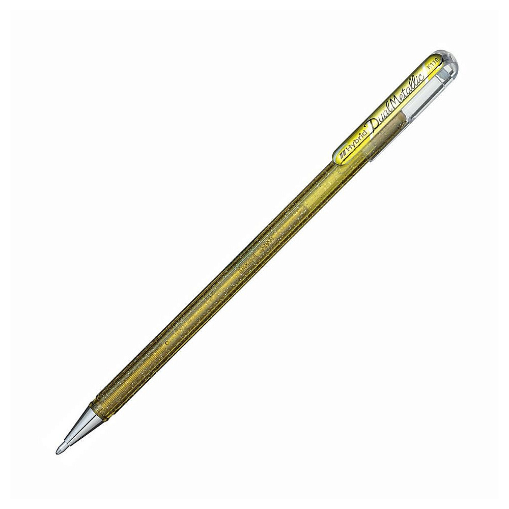 Ручка гелевая "Dual Metallic", 1.0 мм, голубой, стерж. голубой - 6