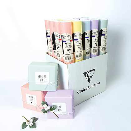 Бумага декоративная в рулоне "Pastel", 5x0.35 м, 80 г/м2, ассорти - 10