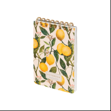 Блокнот "Flora. Paradise. Lemons", В6, 100 листов, линейка, спираль сверху, белый, желтый