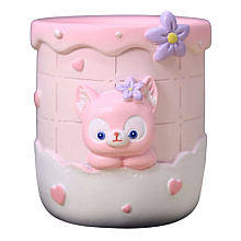 Подставка для канцелярских мелочей "Kitty", пластик, розовый