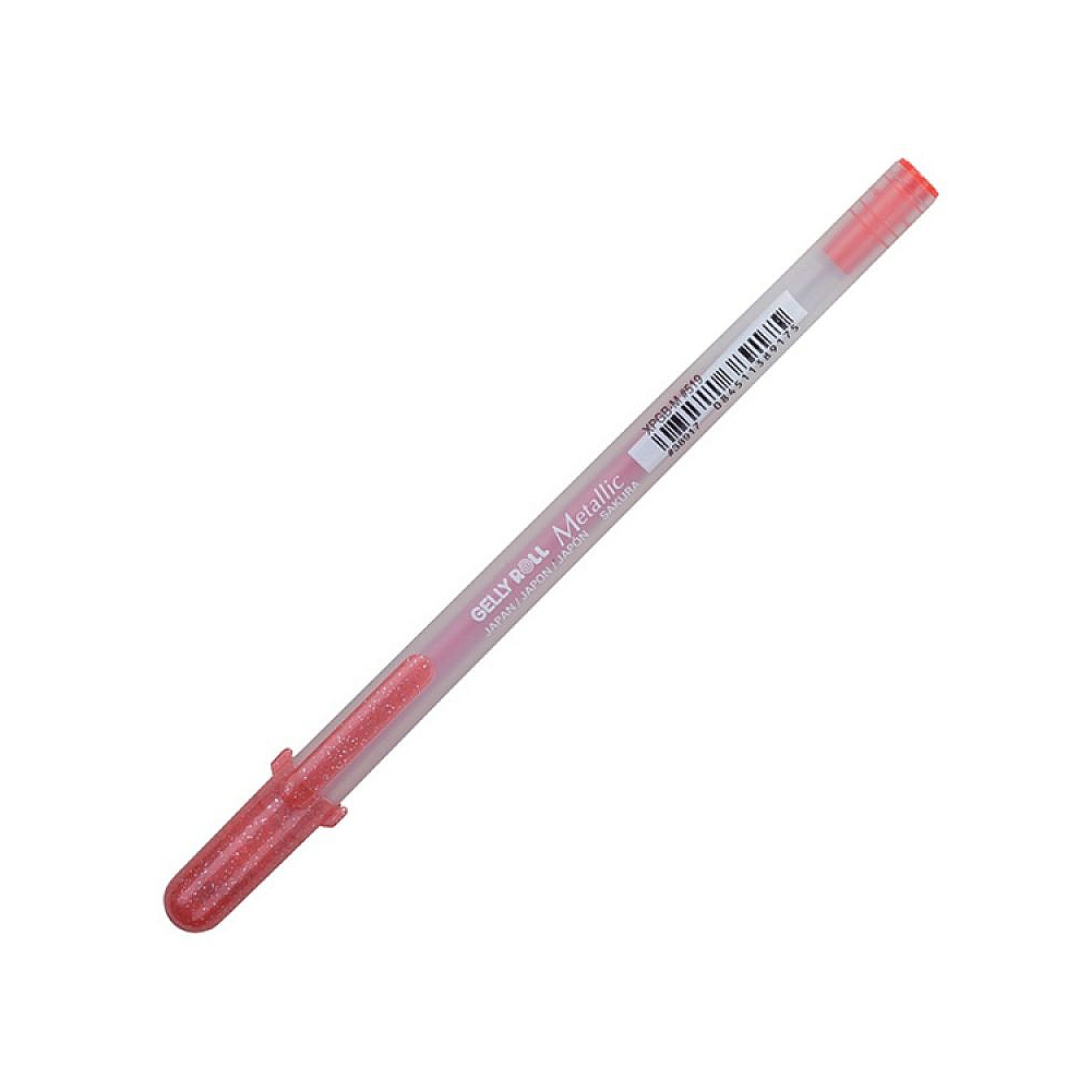 Ручка гелевая "Gelly Roll Metallic", 1.0 мм, прозрачный, стерж. красный