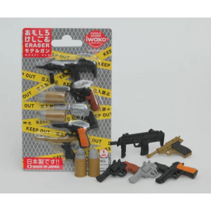 Набор ластиков "IWAKO Model Gun", 6 шт, ассорти - 3