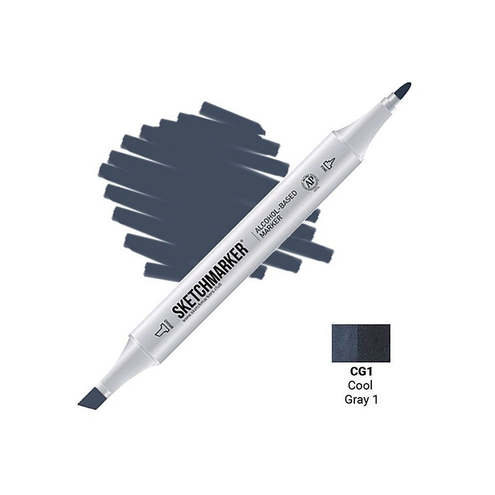 Маркер перманентный двусторонний "Sketchmarker", CG1 серый холодный №1