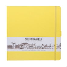 Скетчбук "Sketchmarker", 80 листов, 20x20 см, 140 г/м2, лимонный 