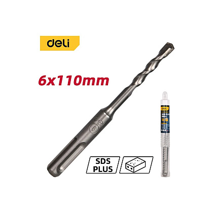 Бур по бетону Deli YS EDH-Y06110, 6x110 мм, SDS-PLUS - 2