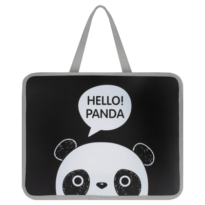 Папка для тетрадей "Panda", 26х33 см, серый, черный