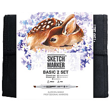 Набор маркеров перманентных двусторонних "Sketchmarker Basic 2", 36 шт.