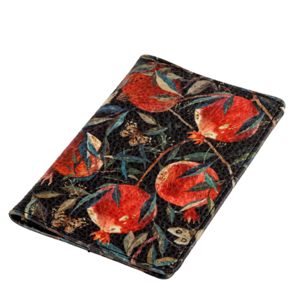 Обложка для паспорта "Flora. Гранат", кожзам., черный, красный - 4
