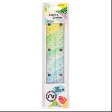 Линейка "Colorful", 15 см, прозрачный, разноцветный