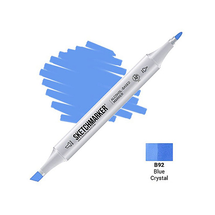 Маркер перманентный двусторонний "Sketchmarker", B92 голубой кристалл