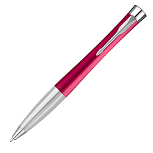 Ручка шариковая автоматическая Parker "Urban Core K314 Vibrant Magenta CT", 1.0 мм, пурпурный, серебристый, стерж. синий