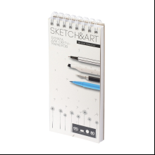 Скетчбук "Sketch&Art", 10.5х22 см , 170 г/м2, 80 листов, на спирали