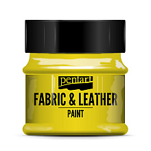 Краска для текстиля "Pentart Fabric & Leather paint", 50 мл, желтый