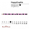 Карандаш чернографитный "HappyGraphix. Ежевика", HВ, без ластика, черный, розовый - 2