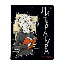 Тетрадь "Зверобудни. Литература", A5, 48 листов, линейка, черный