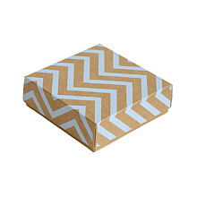 Коробка подарочная "Зигзаг", 12x12x4 см, голубой