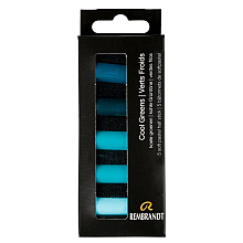 Набор мягкой пастели "Rembrandt Half Pastel", 5 цветов, холодные зеленые