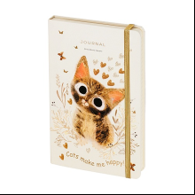 Книга записная "Love me. Милый котик", A5, 100 листов, линейка, бежевый