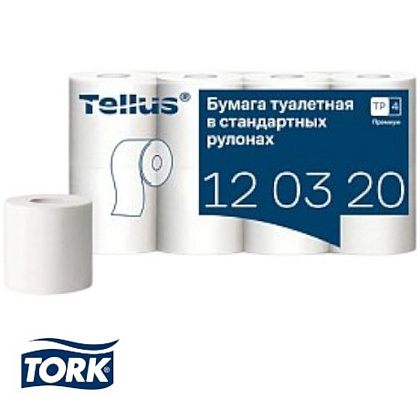 Бумага туалетная Tellus Премиум TP4, 8 рулонов, 23 м, 2 слоя