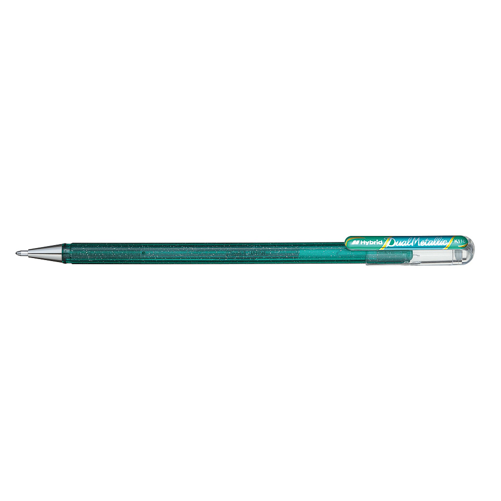 Ручка гелевая "Dual Metallic", 1.0 мм, зеленый, стерж. зеленый - 3