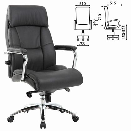 Кресло для руководителя BRABIX "PREMIUM Phaeton EX-502", кожа, металл, черный - 2