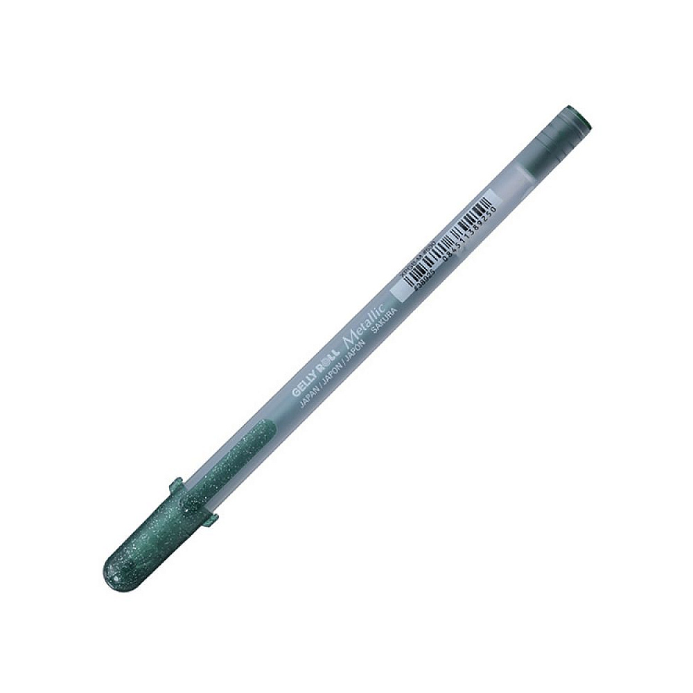 Ручка гелевая "Gelly Roll Metallic", 1.0 мм, прозрачный, стерж. темно-зеленый