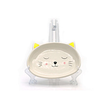 Тарелка керамическая "Cat plate", 19.5 см, бежевый