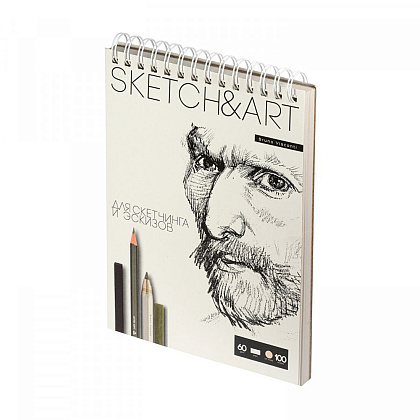Скетчбук "Sketch&Art", 18.5x25 см, 60 г/м2, 100 листов - 2