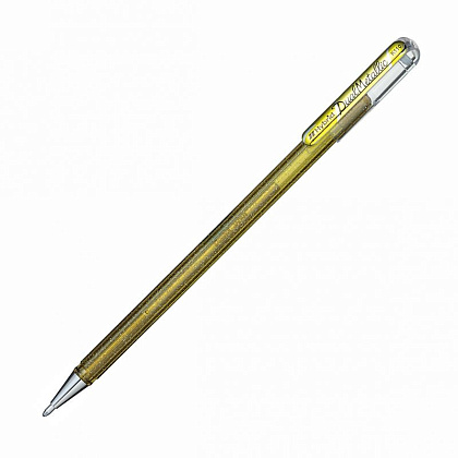 Ручка гелевая "Dual Metallic", 1.0 мм, золотистый, стерж. золотистый