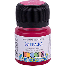 Краска акриловая для витража "Декола", 322 розовая, 20 мл., банка