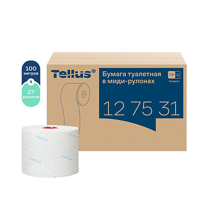 Бумага туалетная Tellus Комфорт TP6, в миди-рулонах, 100 м, 2 слоя - 4