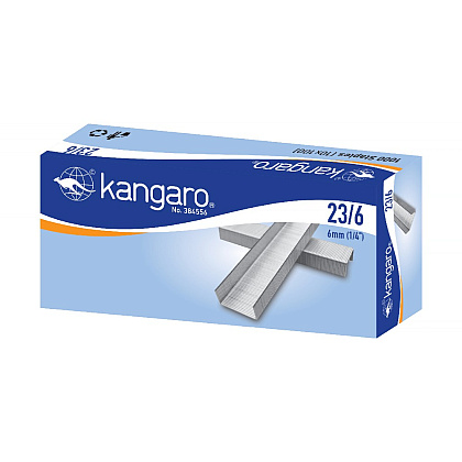 Скобы "Kangaro", 23/6, 1000 шт,  металлик