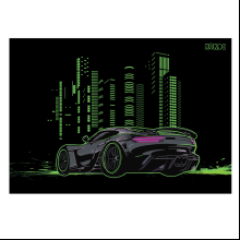 Пленка для труда "City car", разноцветный