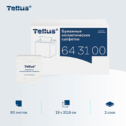 Салфетки косметические Tellus Премиум, 90шт/уп, в кубе - 8
