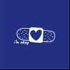 Панама «I am okay», унисекс, классический синий, белый                - 2