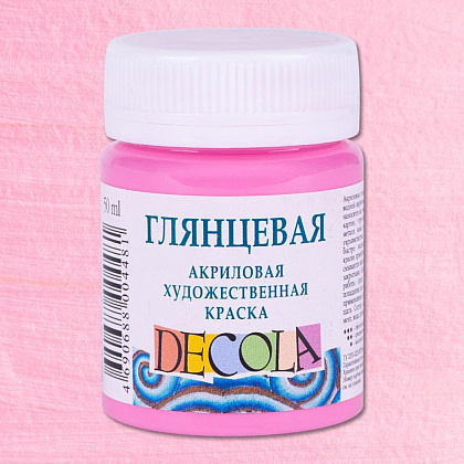 Краска акриловая глянцевая "Декола", 322 розовая, 50 мл., банка - 2