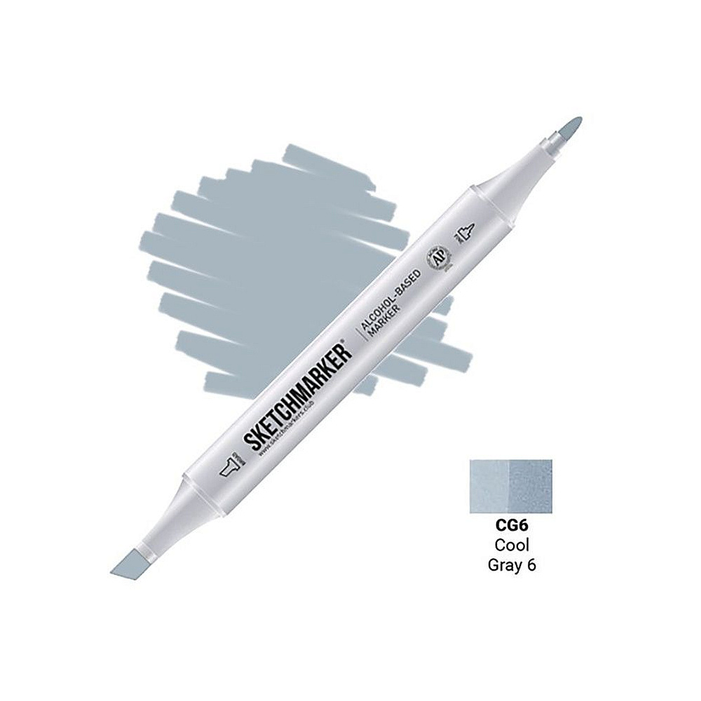 Маркер перманентный двусторонний "Sketchmarker", CG6 серый холодный №6
