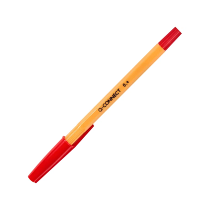 Ручка шариковая "Q-Connect", 0.4 мм, желтый, стерж. красный