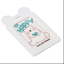 Чехол для бейджа "Be happy", белый