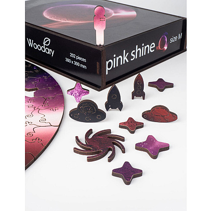 Пазл деревянный "Pink shine" - 5
