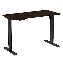 Стол с электроприводом WellDesk Light 1300x675х18 черный/дуб термо черно-коричневый (9116309+9178193)