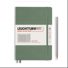 Блокнот "Leuchtturm1917. Smooth Colours", А5, 251 страница, в клетку, на резинке, оливковый