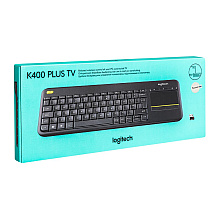 Клавиатура Logitech "Wireless Touch Keybord K400 plus", радио, беспроводная, черный