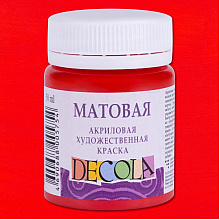 Краска акриловая матовая "Декола", 331 красная, 50 мл., банка