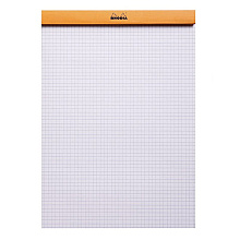 Блокнот "Rhodia", А4, 80 листов, клетка, оранжевый