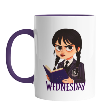 Кружка «Wednesday» внутри и ручка фиолетовая, 330 мл.              
