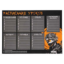 Расписание уроков "Аниме воин", А4 