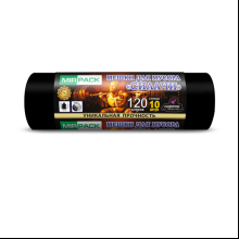 Мешки для мусора ПВД Mirpack Силачи, 35 мкм, 120 л, 10 шт/рулон